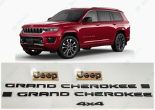 5pcs Matte Black Front Rear Door 4x4 Emblems 2022 Jeep Grand Cherokee 2 Row Wk