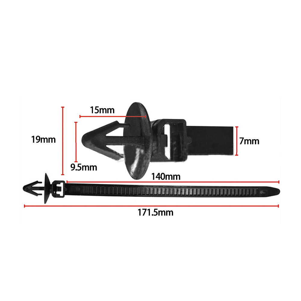120pcs Push Mount Winged Cable Wire Ties Car Chassis Zip Tie Nylon