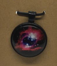 Galaxy Round Glass Dome Cabochons 1" Black Bezel Pendant New Free Ship 484