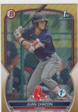 JUAN CHACON 50/50 BOWMAN ROOKIE RC PROSPECTS 1ST EDITION GOLD RED SOX #105 2023