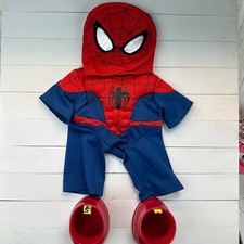 BABW Build a Bear Spiderman Kostium Maska Strój Koszula Spodnie Maska Czerwone buty Partia
