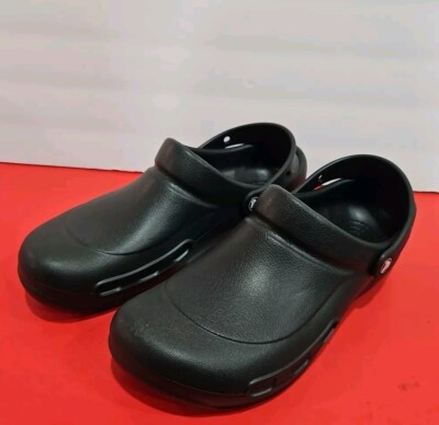 Crocs Mens 11 Slip Resistant Shoes Bistro Clogs Nurse Chef Work Closed Toe Black Amazon.com: Chef Shoes Unisex Non Slip Closed Toe Clogs  main image 3