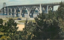 1950s Oregon Newport Yaquina Bay Bridge Union Oil #48 Postcard 22-11724