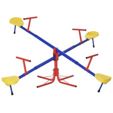 360  Spinning Seesaw - 4-Seater Outdoor Playground Toy for Kids 3-8 Yrs