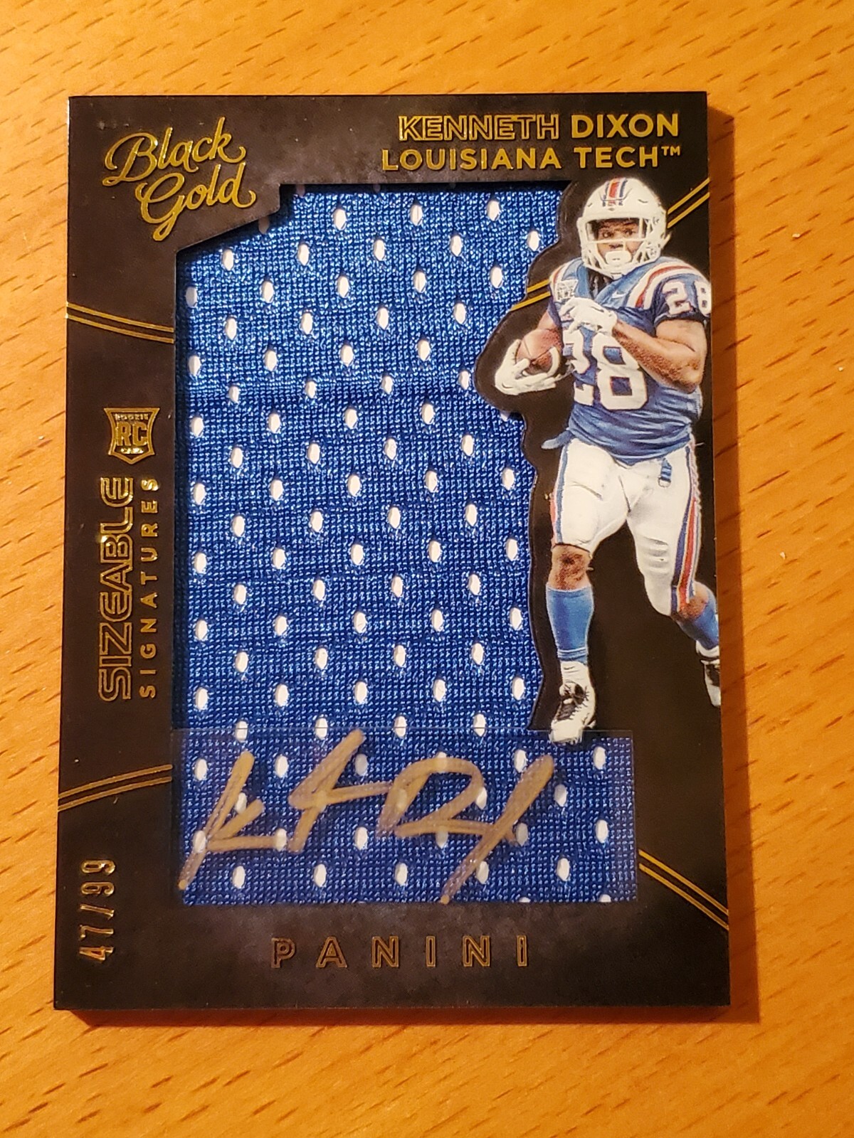 2016 Black Gold Sizeable Auto Jerseys #32 Kenneth Dixon LA Tech Rookie #'d 47/99