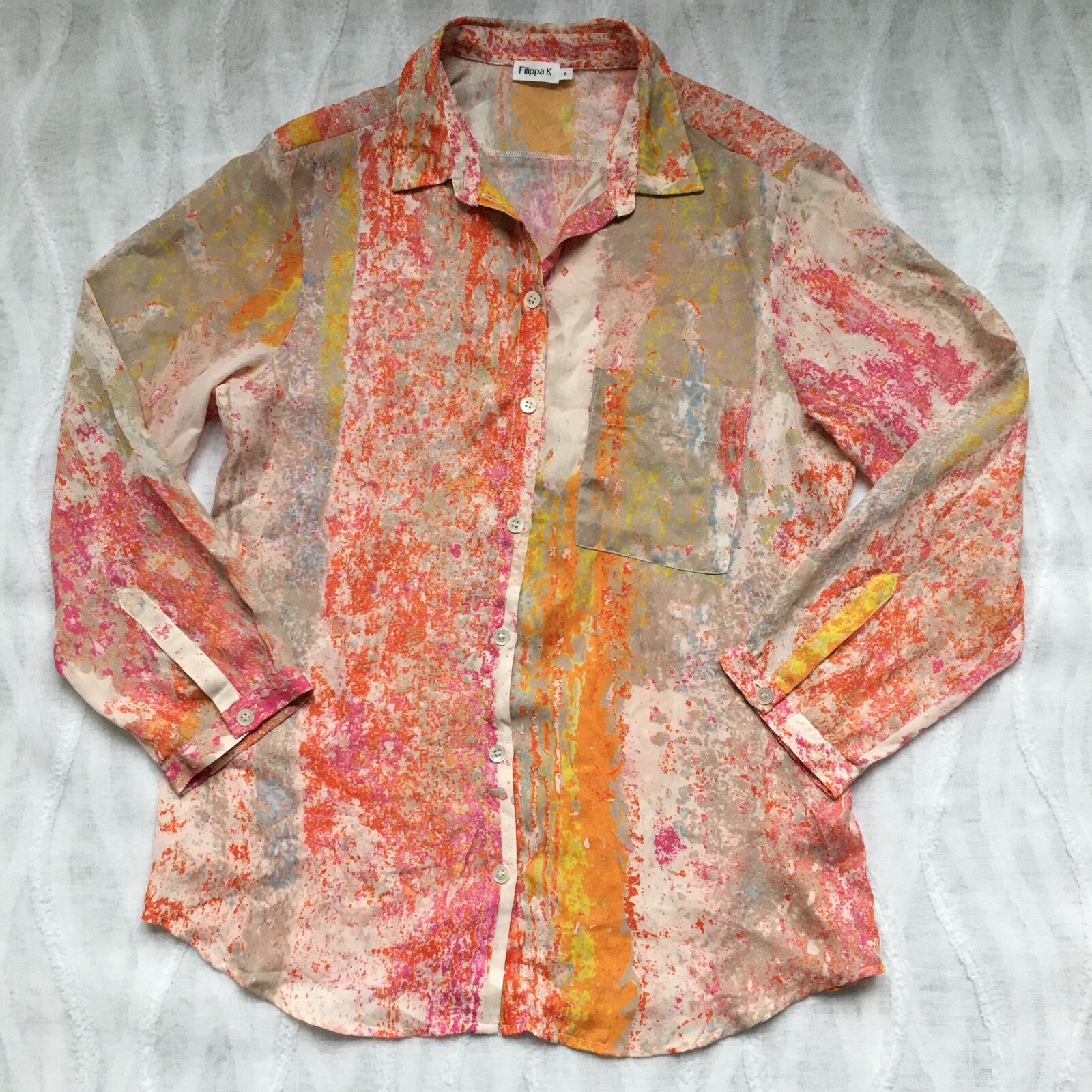 Filippa K Recycled Polyester Button Front Print S… - image 1