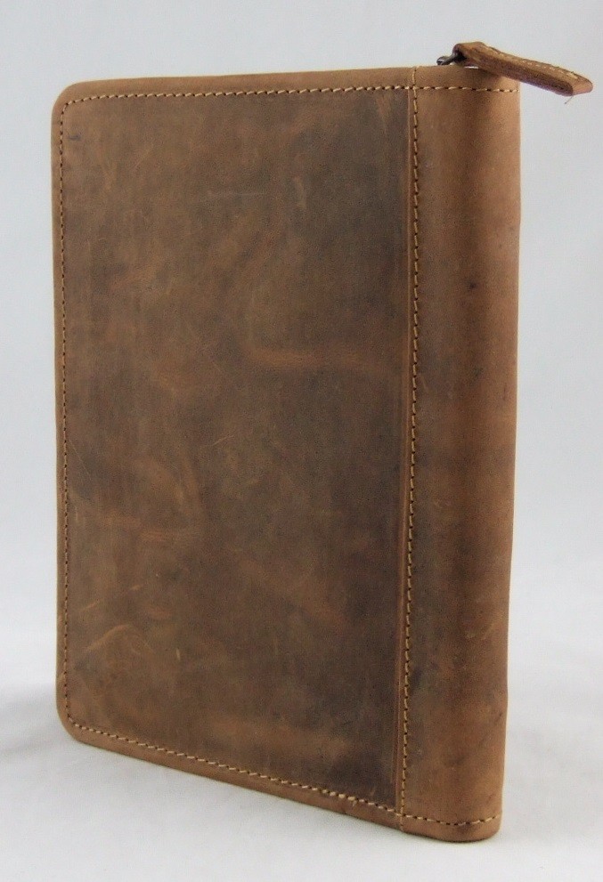 Greenburry Vintage Ledermappe Braun - Schreibmappe Mit Reißverschluss