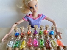 8 PC Dollhouse Miniature 1:12 Glass Bottle Dried Fruit Food Kitchen Accessories