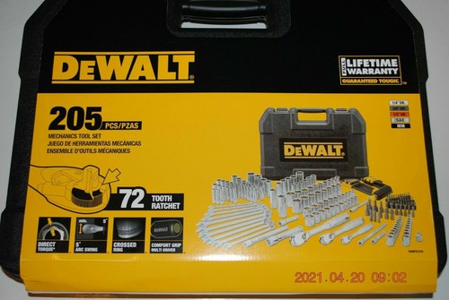 DEWALT DWMT81534 205-teiliges Mechaniker-Werkzeug-Set - SAE/Metrisch - 1/4,3/8,& 1/2" - Neu!! - Bild 4 von 8