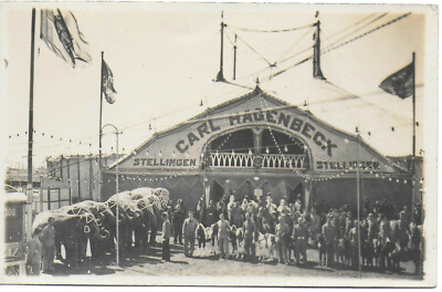 RPPC of Carl Hagenbeck s Zoo Entrance in Germany w/ Animals & Trainers 1920s