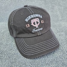 MN Twins Hat Baseball Cap Women's OSFM Strapback Adjustable MLB Grsy Pink