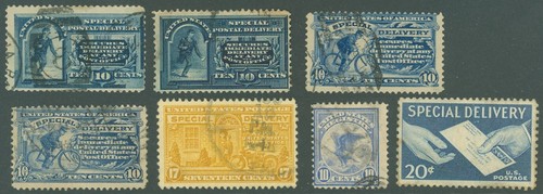 US Scott #E2//F1 LOT/7 Used Stamps, Special Delivery, Registry, SCV $83.15 (YG)