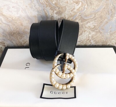 Gucci Marmont GG Pearl Black Calfskin Leather Belt | eBay display picture 2