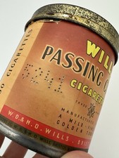 Vintage NAAFI H M Forces Wills passing Clouds Cigarette Round Tin BRISTOL LONDON