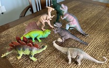 Lot of 7 Dinosaur Toy Animal Figure Tyrannosaurus Rex Stegosaurus Velociraptor