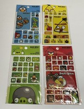 Angry Birds Stickers New Sealed ,4 Pieces red,green,blue,yellow
