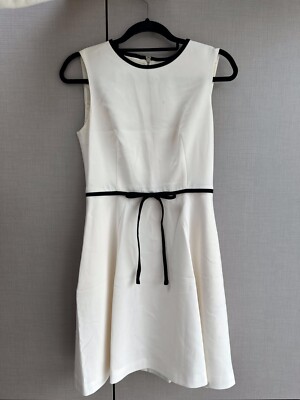 Ted Baker Dress White Short with Black Belt Women Size 2 | eBay UK