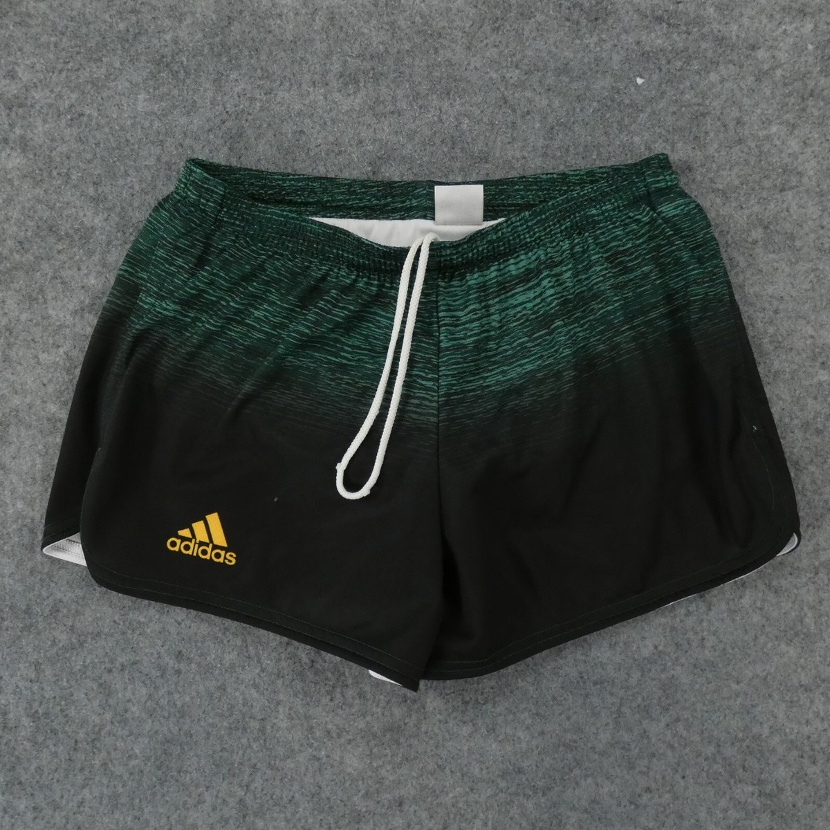 Adidas Running Shorts Womens Small Lined Green Black Elastic Waist