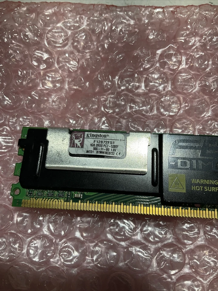 KINGSTON F12872F51 1GB DDR2 FULLY BUFFERED FB ECC PC25300 667Mhz 2Rx8 MEMORY U3S - Image 3 of 4