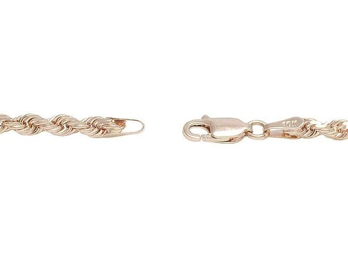 Herren & Damen echte 10K Roségold Hohlseilkette 3 MM18-28 Zoll - Bild 4 von 6