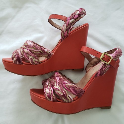 Sesto Meucci Wedges Sandals Size 6.5 Made in Italy Pre-owned - Picture 6 of 7