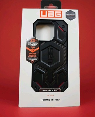 URBAN ARMOR UAG Monarch Pro Case Apple iPhone 16 PRO Carbon Fiber Black/Red NEW!