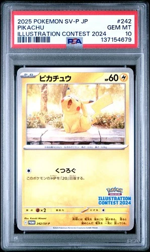 PSA 10 Pikachu 242/SV-P Illustration Contest 2024 SV Promo Japanese Pokemon (79)