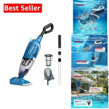 2025 Upgraded Cordless Pool Vacuum w/ Telescopic Pole & 80 Mins Runtime