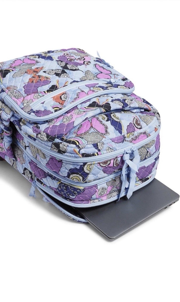 Vera Bradley Quilted Campus Butterfly Backpack (Light Blue  display picture 1