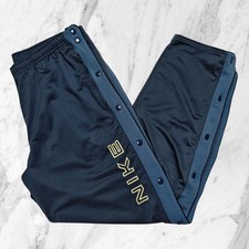 Nike Vintage 90er Jahre Jogginghose herren Buttons Seite Taschen Zip Blau Gr L