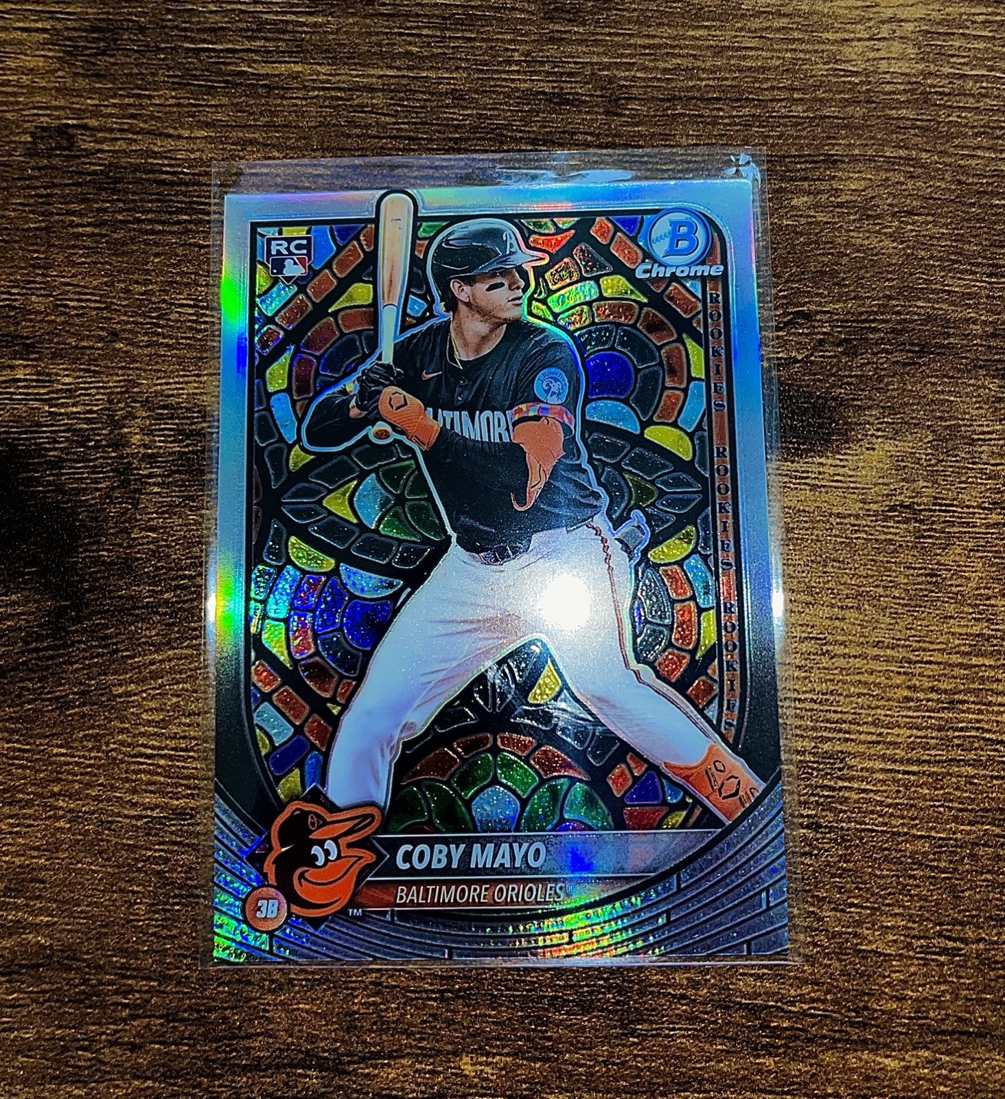 2025 Bowman Chrome Etched In Glass Refractor SSP RC Coby Mayo #37 Stained Glass