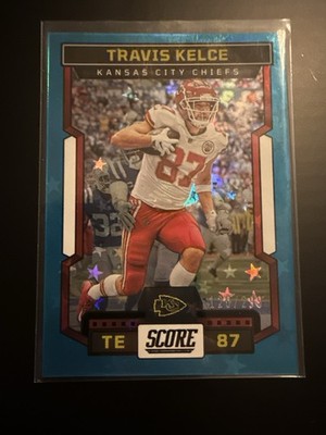 Travis Kelce /299 2023 Score Stars Teal Foil #120 Chiefs SP