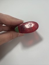 Vintage Red Translucent Plastic Pencil Sharpener and Eraser Combo Made in USA