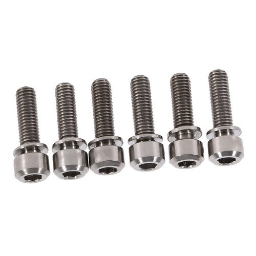 6pcs Titanium Alloy M5 x 18mm Bolts Screw With Washers Set For   Stem - Picture 7 of 15
