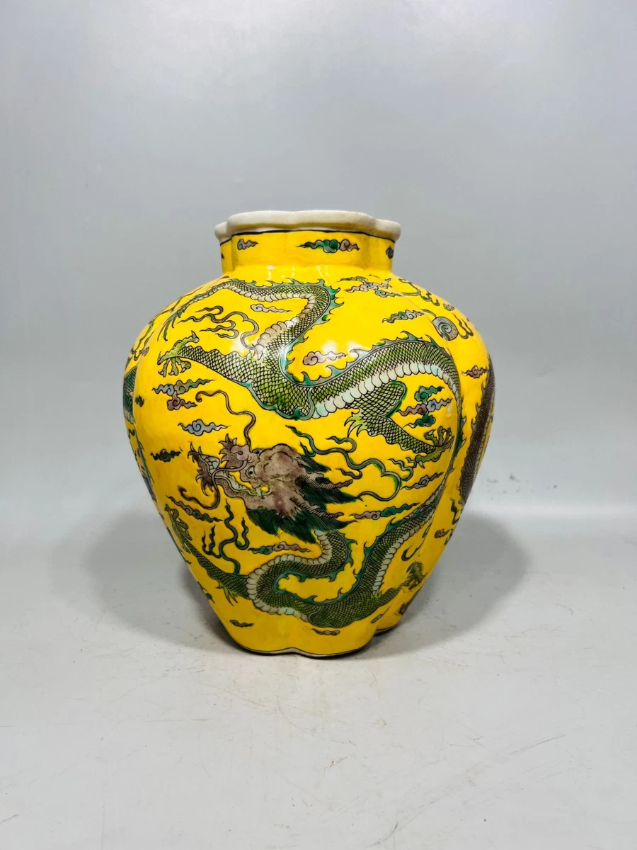 陶瓷龙黄色中国风雕像、雕像| eBay