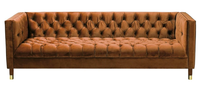 Sofa Chesterfield Orange Sofas Textil Stoff Couchen Luxus MöBel 4 Sitzer 230Cm