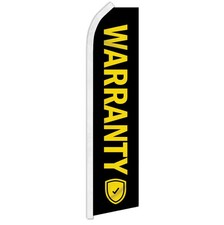 Warranty  Black Swooper Flutter Advertising Feather Auto Warranty Flag