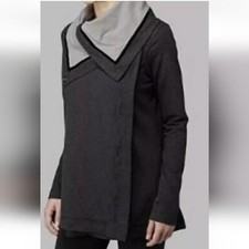 Lululemon Athletica Savsana Wrap High Neck Grey DipDye Lined Activewear Jacket 4