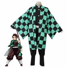Demon Slayer Kimetsu No Yaiba Kamado Tanjiro Cosplay Costume Wig Japan Kimono