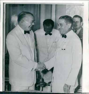 1959 Dr Milton Eisenhower Greeted By Pres De La Guardia Jr Politics Photo 8x8