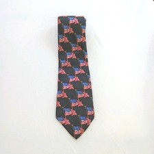 SAVILE ROW American Flag Blue Silk Tie Made In USA “Old Glory”