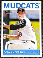 Cody Anderson 2013 Topps Heritage Minor League Edition #37 - Carolina Mudcats