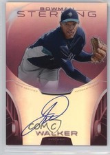 2013 Bowman Sterling Prospect Purple Refractor 8/10 Taijuan Walker Auto 2x6