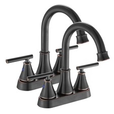 Bathroom Sink Faucet 4 Inch 2 Handle Centerset Oil Rubbed Bronze-set of 2
