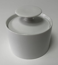 THOMAS Germany Medallion  Plain White China Sugar Bowl + Lid - 1980’s - Perfect 