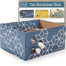 Heavy Duty Cardboard Cat Scratch Box with Refillable Double-Sided Cat Scratch...
