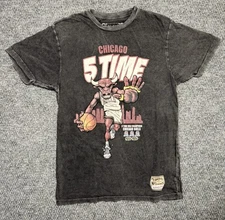 Chicago Bulls T-Shirt Mitchell & Ness 5-Time NBA Champions Acid Wash Size Medium