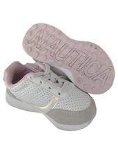 Náutica Sneakers Girl 5 Pink White Gray Low Top Runout Girls Elastic Laces