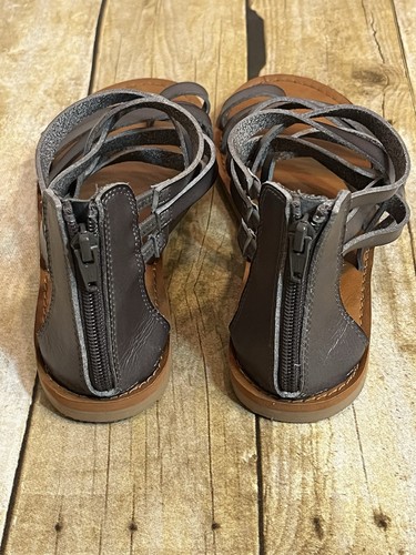 NUOVI sandali piatti gladiatore peltro filo universale con zip posteriore donna taglia 7,5 - Foto 4 di 12