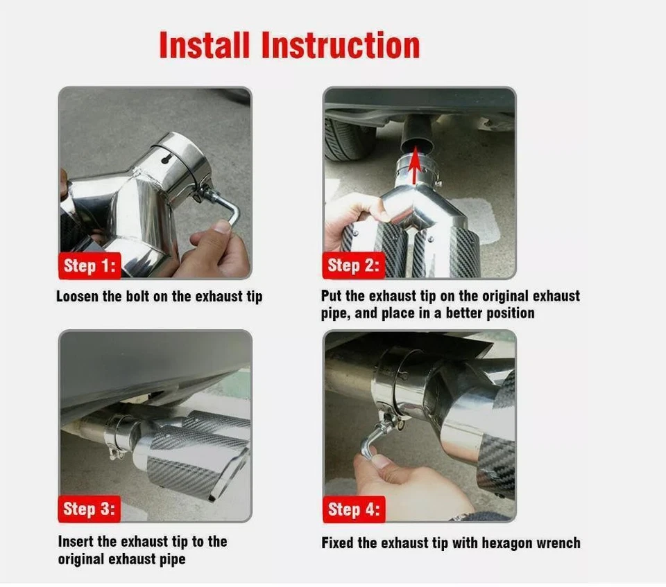 2 PIEZAS Se Adapta a Akrapovic Fibra de Carbono Real 2.5" ID Punta de Escape de Coche Doble Tubo Extremo Foto 2 de 4